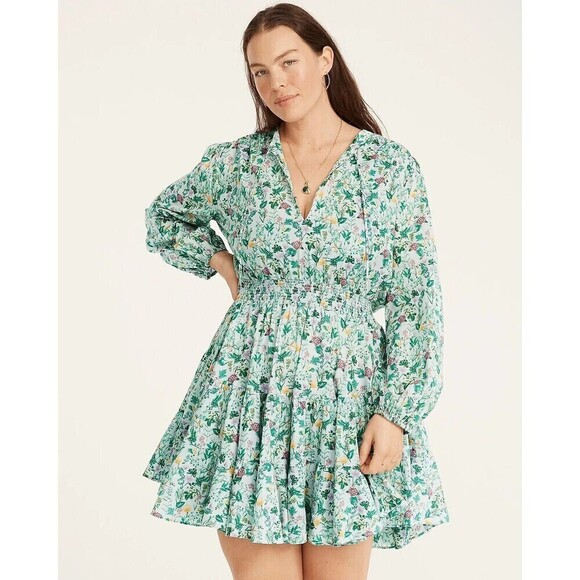 NWT J.Crew Women's Popover Tunic Dress Multicolor Small Winter Garden Floral - Picture 1 of 15